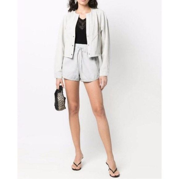 IRO Paris Ouaga Drawstring Short in Bleached Blue 36 US Size 4 - Picture 1 of 11